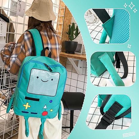 Kawaii Bag Cartoon Backpack Daily Backpack Travel Green Anime Backpack for Men Women