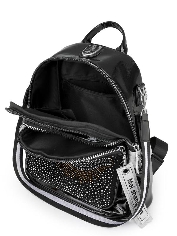 2024 New Style Rhinestone Eye Decorated Backpack, Fashionable Backpack for Women & Men, Casual Trendy Versatile High-quality Daily Commuting Bag