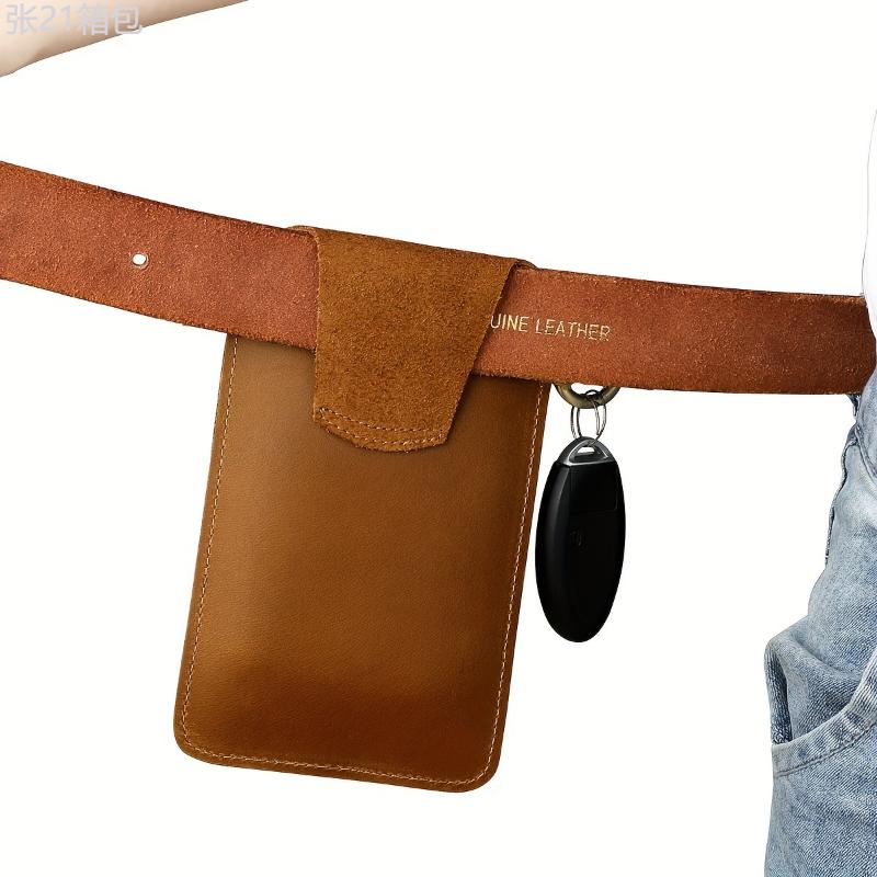 Multifunctional Cowhide Men's Vintage Top Layer Belt Waist Bag for Outdoor Sports and Anniversary Gifts