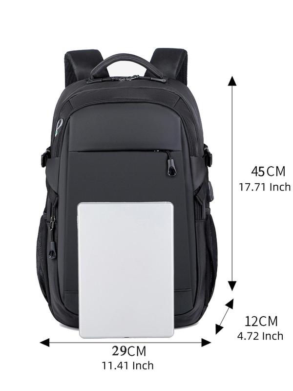 Men's Summer Business Waterproof Backpack, Casual Oxford Computer Bag, Trendy All-match Backpack for Daily & School Use Usb Charging Port