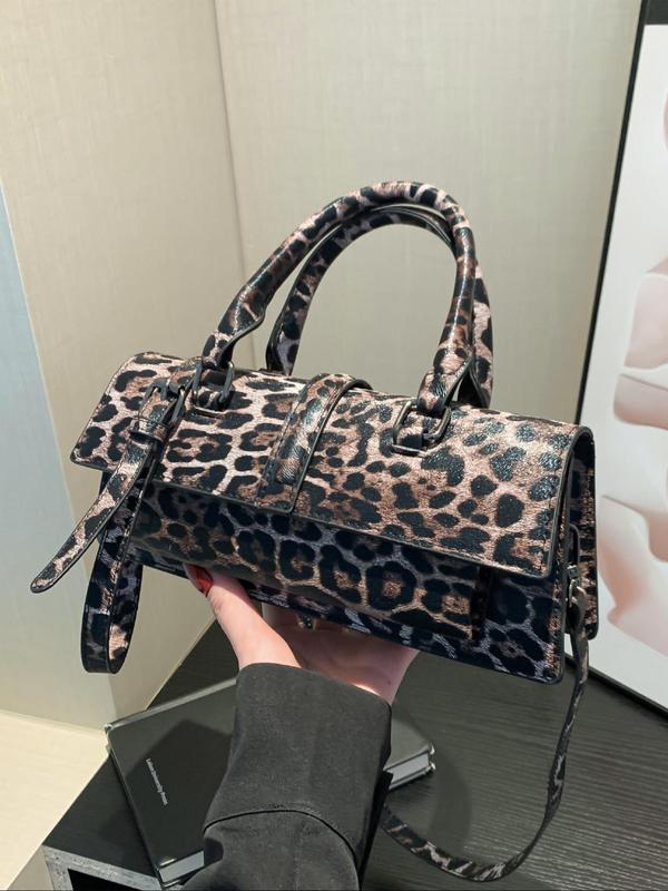 Fashionable Retro Leopard Print Handbag, Women's Casual and Versatile Shoulder Bag, Crossbody Bag, Fashionable and Versatile Daily Commuter Bag