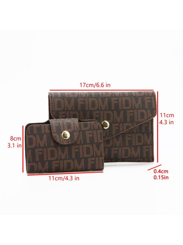 Women's Fashionable Letter Pattern Handbag & Clutch Bag & Wallet, Casual Versatile Pu Leather Bag Set, Trendy High-quality Daily Commuting Bag Set