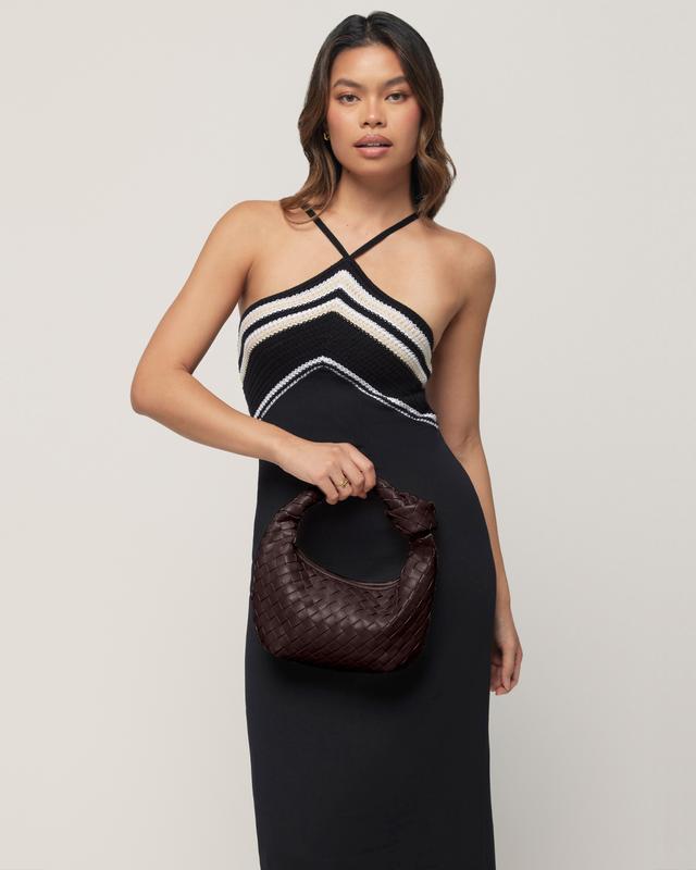 Woven Top Handle Bag - Durable Soft Vegan Leather - Chic Design - Versatile with any Outfit