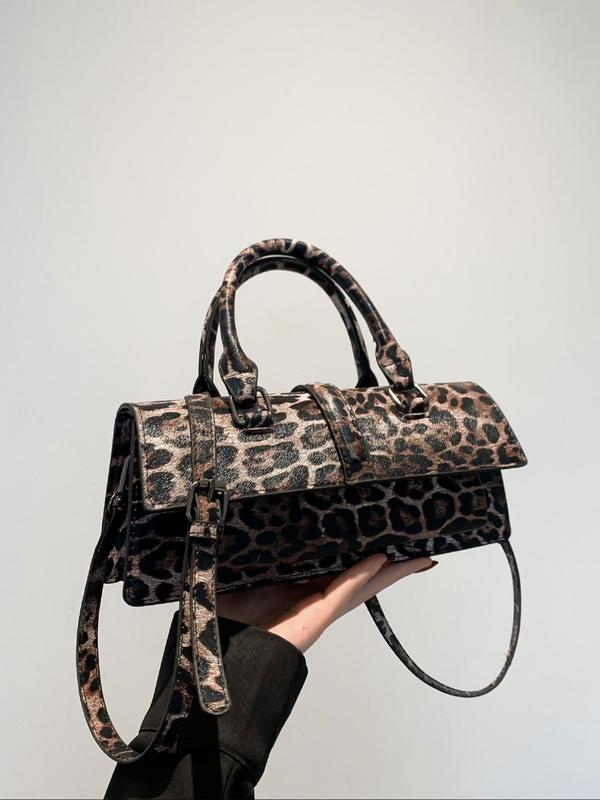 Fashionable Retro Leopard Print Handbag, Women's Casual and Versatile Shoulder Bag, Crossbody Bag, Fashionable and Versatile Daily Commuter Bag