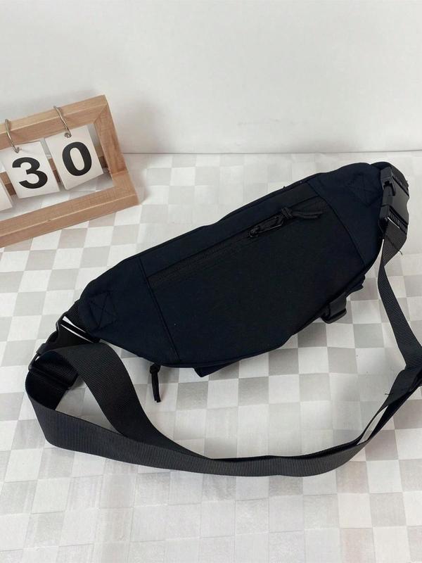 Men's Casual Letter Patched Design Belt Bag, Fashionable Nylon Bum Bag for Daily Used, Casual Trendy Versatile High-quality Daily Commuting Bag