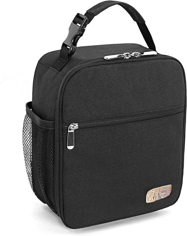 Lunch Box for Men Women Adults Small Lunch Bag for Office Work Picnic - Reusable Portable Lunchbox, Black