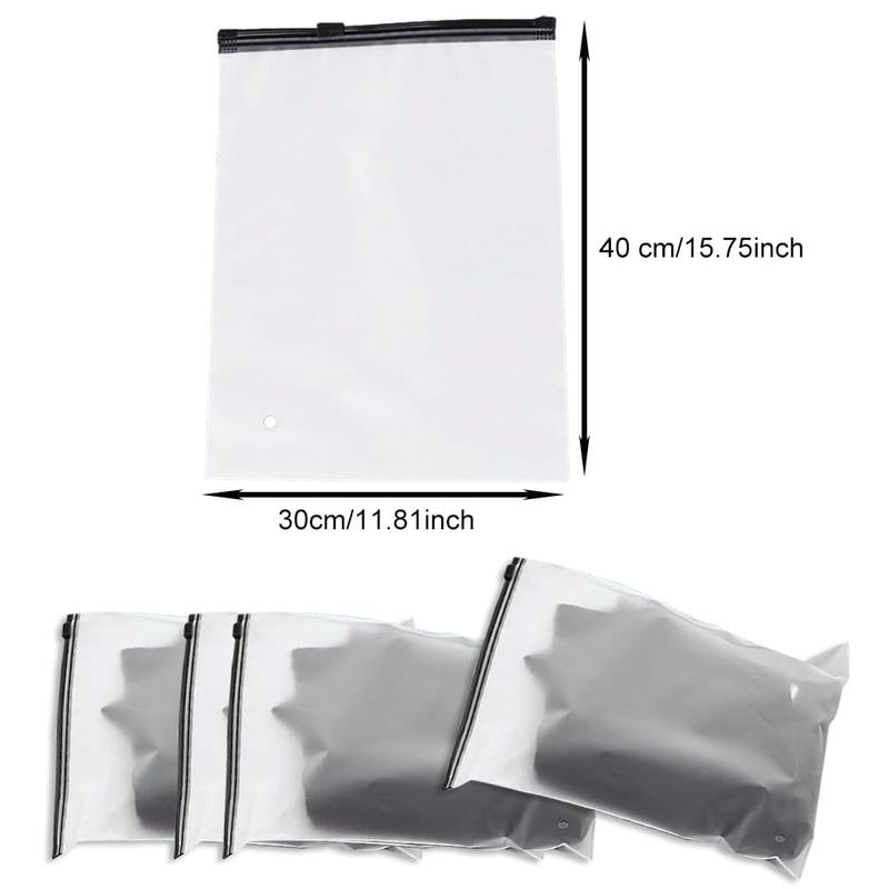 Clear Zipper Storage Bag, 20pcs set Frosted Resealable Bag, Luggage Organizer Pouch, Travel Clothes Bag, Household Storage Bag for Clothes Cosmetic