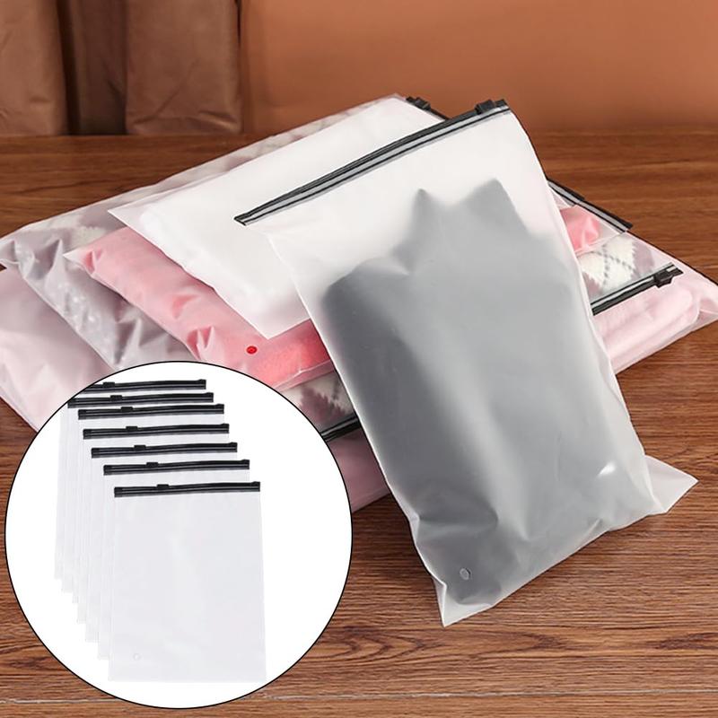 Clear Zipper Storage Bag, 20pcs set Frosted Resealable Bag, Luggage Organizer Pouch, Travel Clothes Bag, Household Storage Bag for Clothes Cosmetic