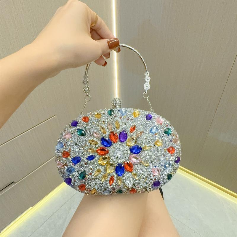 High Quality Rhinestone Bag Women's Evening Dress Banquet Hand Bag Inlaid Diamond Hand Dinner Bag Cheongsam Bag Crossbody Bag Shoulder Bag party prom