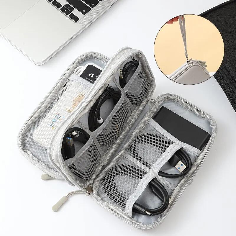 Electronic Organizer Travel USB Cable Accessories Bag Case,Waterproof for Power Bank,Charging Cords,Chargers,Mouse ,Earphones Flash Drive