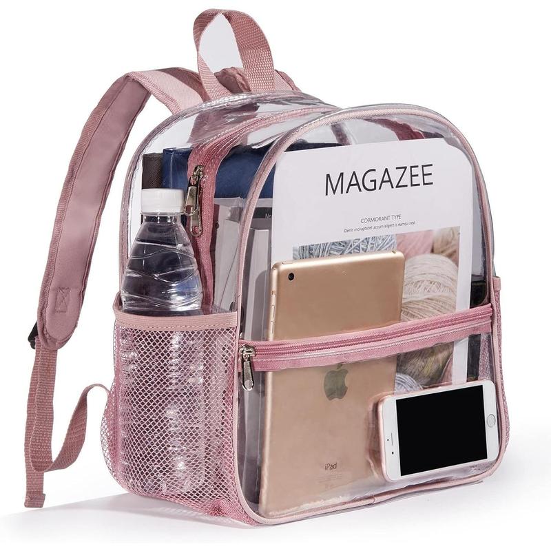 Mini Clear Backpack Stadium Approved, Small Transparent Backpack for Women Girls for Sporting Event, Work, School, Music Festival and Concerts