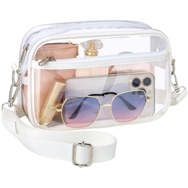 Clear Bag Stadium Approved, Crossbody Messenger Shoulder Bag for Gym Concerts Sports Events, Clear Purses for Men & Women