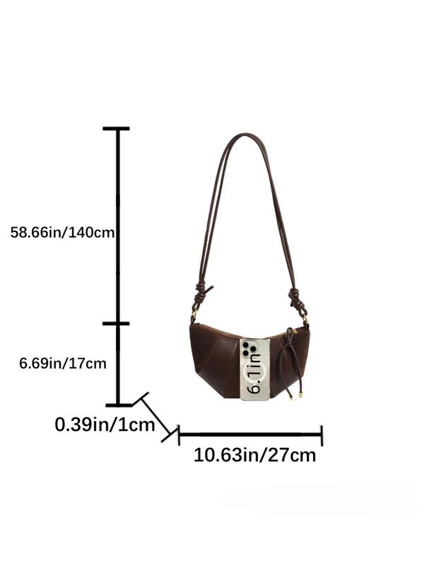 Women's Patchwork Design Hobo Bag, Fashionable Solid Color Shoulder Bag for Daily Used, Casual Trendy Versatile High-quality Daily Commuting Bag