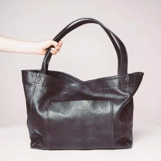 Large Oil Wax Leather Tote Bag