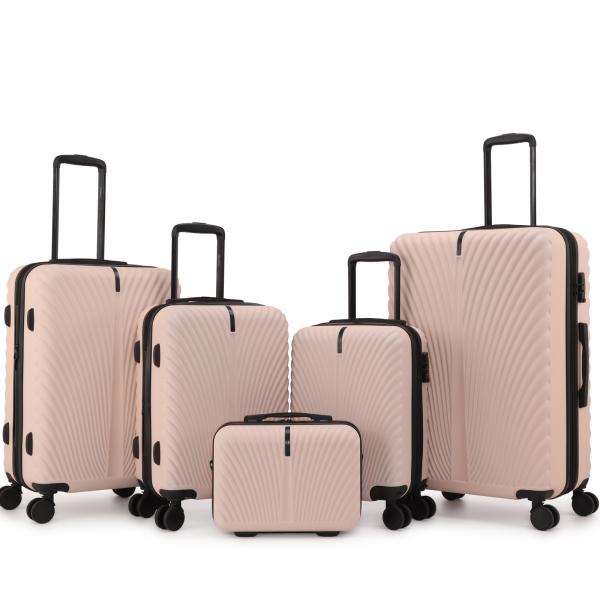 UIIMIII 5 Piece ABS Luggage Set with Hard-Shell, Expandable, Lightweight, 360° Spinner Wheels & TSA Lock