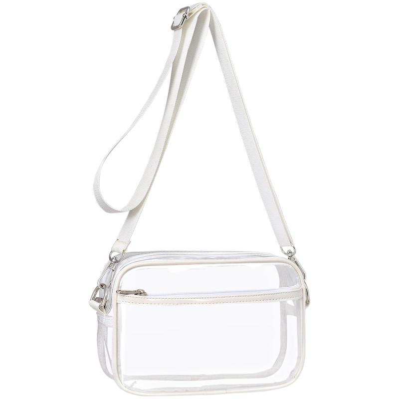 Clear Bag Stadium Approved, Crossbody Messenger Shoulder Bag for Gym Concerts Sports Events, Clear Purses for Men & Women