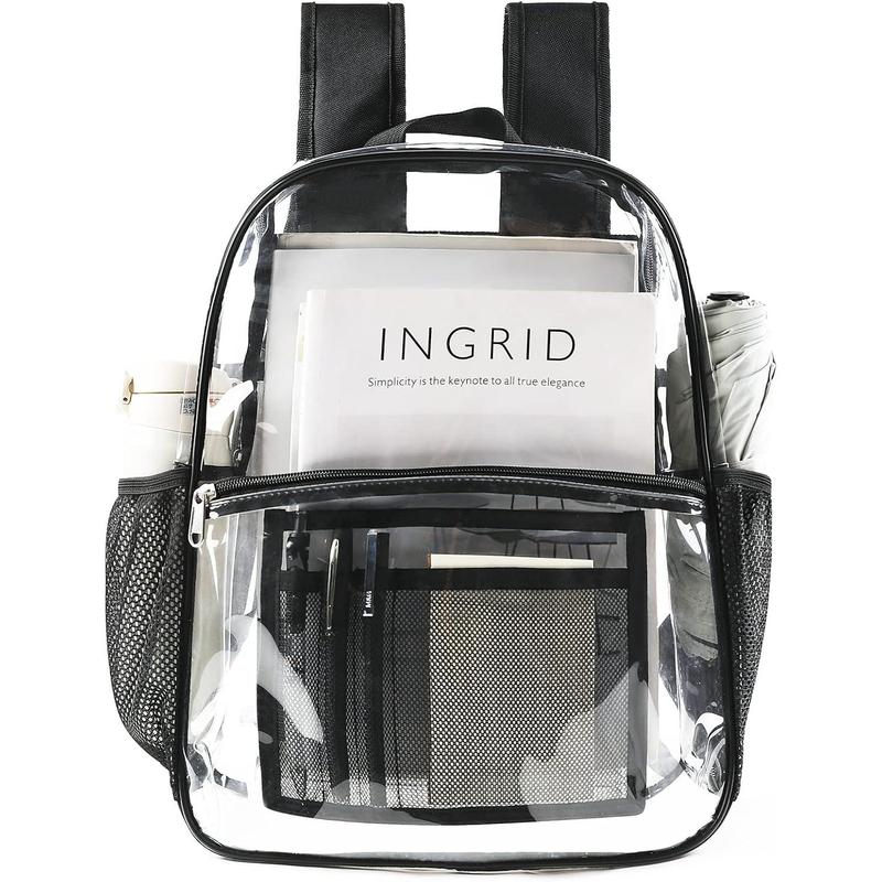 Clear Backpack Heavy Duty, See Through Backpack Transparent Bag for Girls &Boys, Clear School Backpack for College, Sports, Work(Medium)