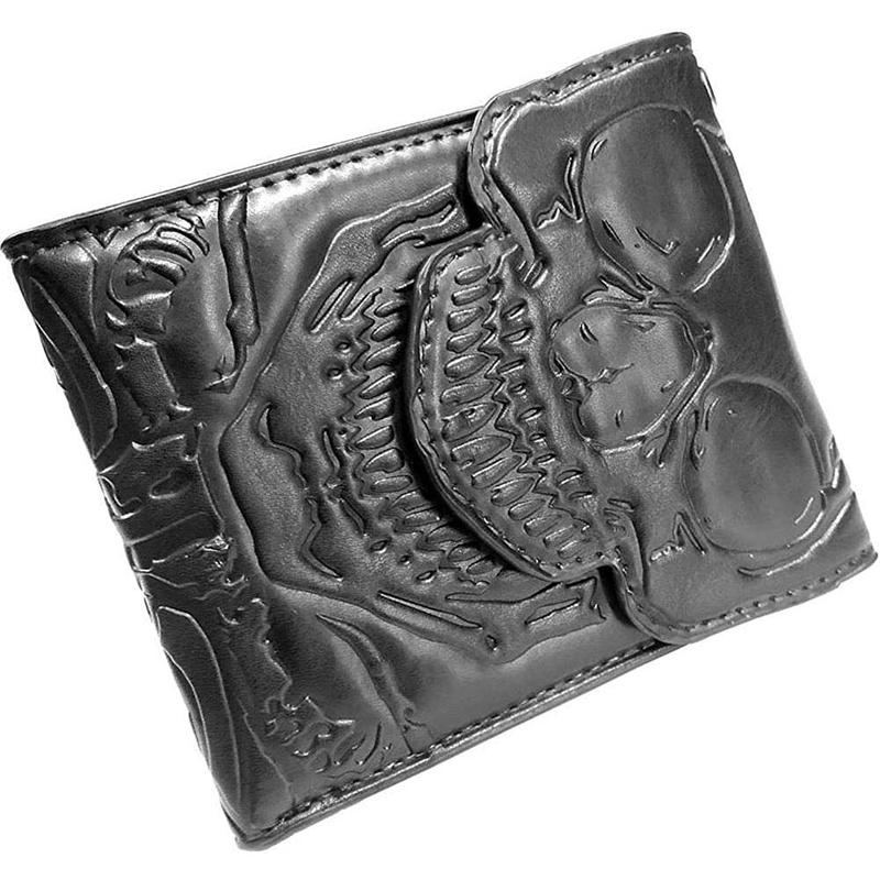 Kreepsville 666 Skeletal Bi-fold Wallet - Black Skull & Ribcage Wallet