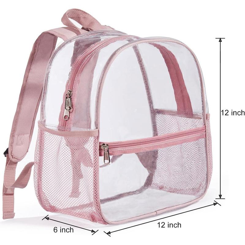 Mini Clear Backpack Stadium Approved, Small Transparent Backpack for Women Girls for Sporting Event, Work, School, Music Festival and Concerts