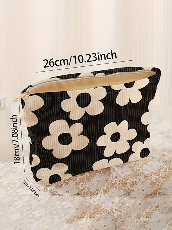 Floral Pattern Makeup Bag, Casual Versatile Storage Bag, Travel Makeup Bag, Suitable for Women and All Kinds of Occasions