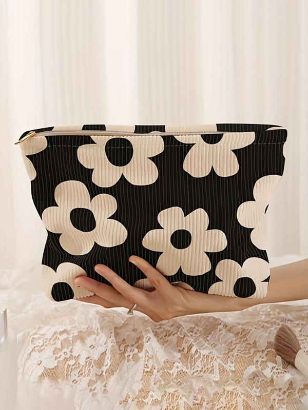 Floral Pattern Makeup Bag, Casual Versatile Storage Bag, Travel Makeup Bag, Suitable for Women and All Kinds of Occasions