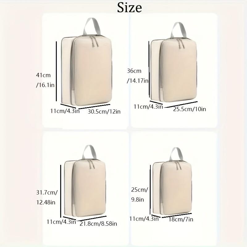 4pcs Portable Compression Travel Storage Bags, Clothes Organizers, Luggage Sorting Storage Bags Set For Travel