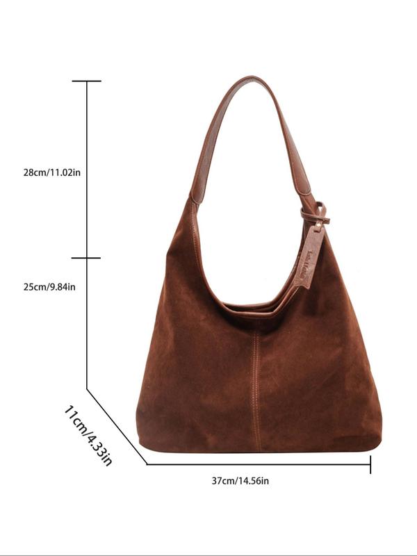 Women's Solid Color Tote Bag, Fashionable Large Capacity Shoulder Bag for Work & Daily Used, Casual Trendy Versatile High-quality Daily Commuting Bag