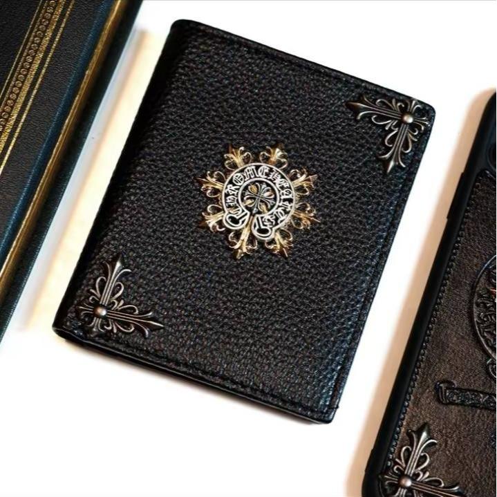 CHROME HEARTS WALLET for men and women, high quality leather with outstanding logo, no scratch and waterproof, full box, men wallets, gift for him