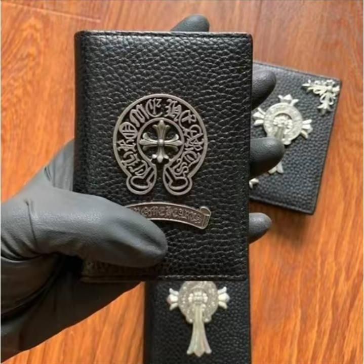 CHROME HEARTS WALLET for men and women, high quality leather with outstanding logo, no scratch and waterproof, full box, men wallets, gift for him