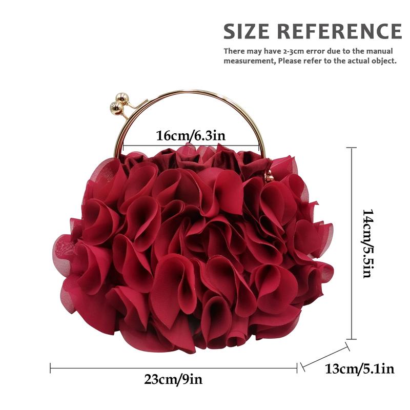 LAKSMI Women Floral Evening Bag,Elegant Flower design Clutch bag,Fashion Chain Strap Crossbody Bag for Banquet & Wedding Party