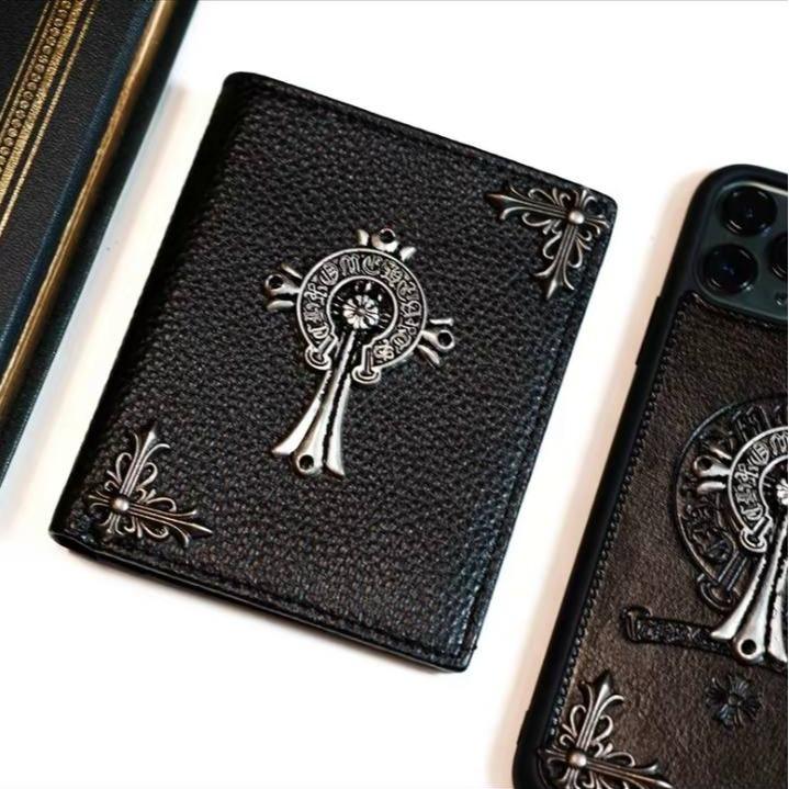 CHROME HEARTS WALLET for men and women, high quality leather with outstanding logo, no scratch and waterproof, full box, men wallets, gift for him