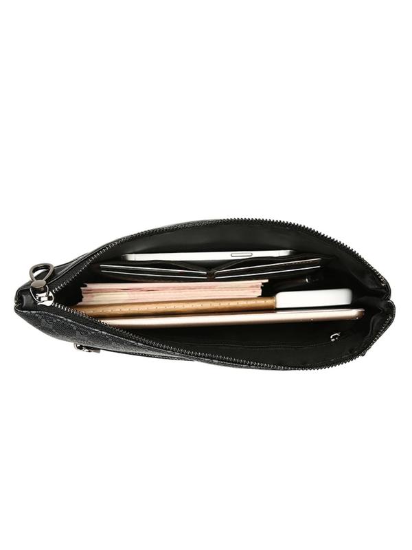 Men's Business Casual Zipper Clutch, Affordable Luxury Bag Large Capacity Clutch Purse for Work & Daily Used, Casual Trendy Versatile High-quality Daily Commuting Bag