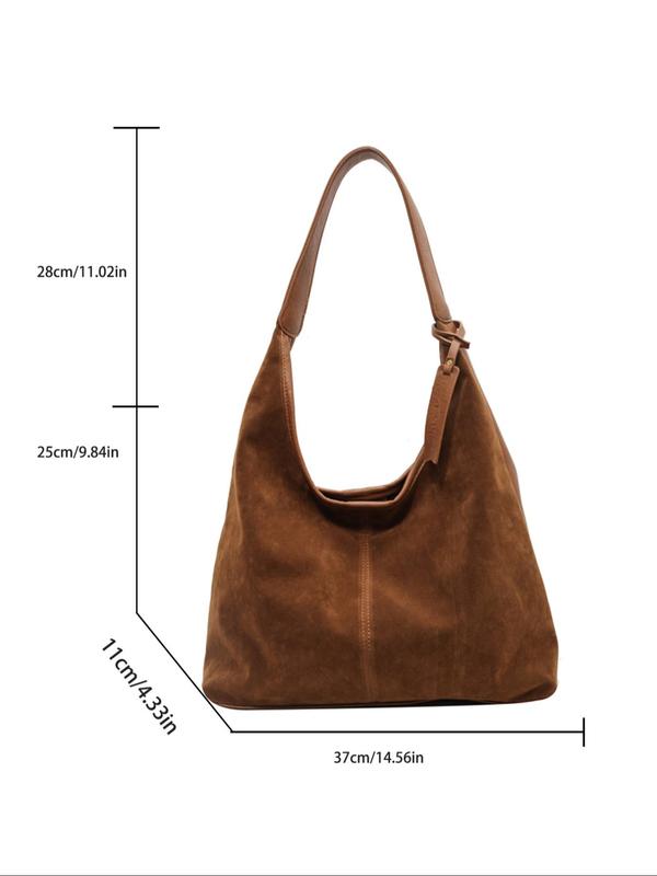 Women's Solid Color Tote Bag, Fashionable Large Capacity Shoulder Bag for Work & Daily Used, Casual Trendy Versatile High-quality Daily Commuting Bag