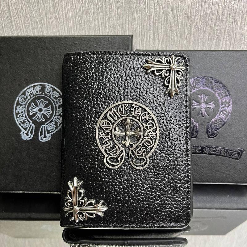 CHROME HEARTS WALLET for men and women, high quality leather with outstanding logo, no scratch and waterproof, full box, men wallets, gift for him