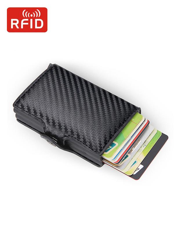 Men's Business Style RFID Blocking Textured Design Card Holder, Casual Trendy Pop Up Wallet, Fashionable Wallet for Daily Use