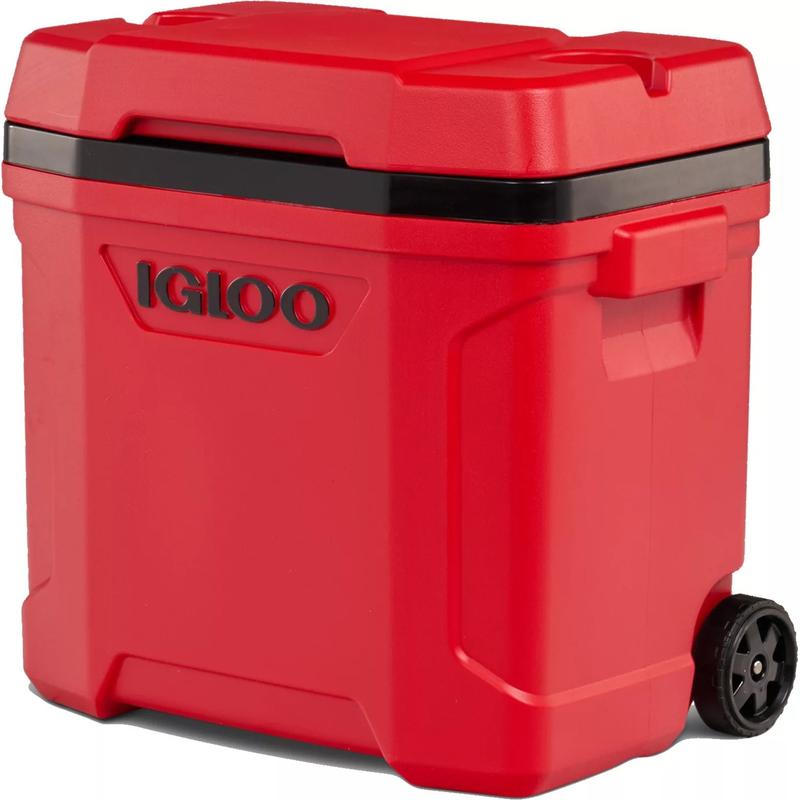 Igloo 30 Quart Latitude Roller Cooler - MaxCold Insulation, Leakproof Lid, Adjustable Strap - Perfect for Traveling with Beverages