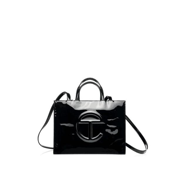 Black Friday- Gift for You-Telfar medium black Patent shopping bag