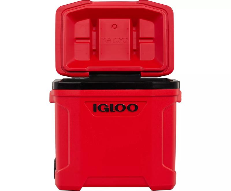 Igloo 30 Quart Latitude Roller Cooler - MaxCold Insulation, Leakproof Lid, Adjustable Strap - Perfect for Traveling with Beverages