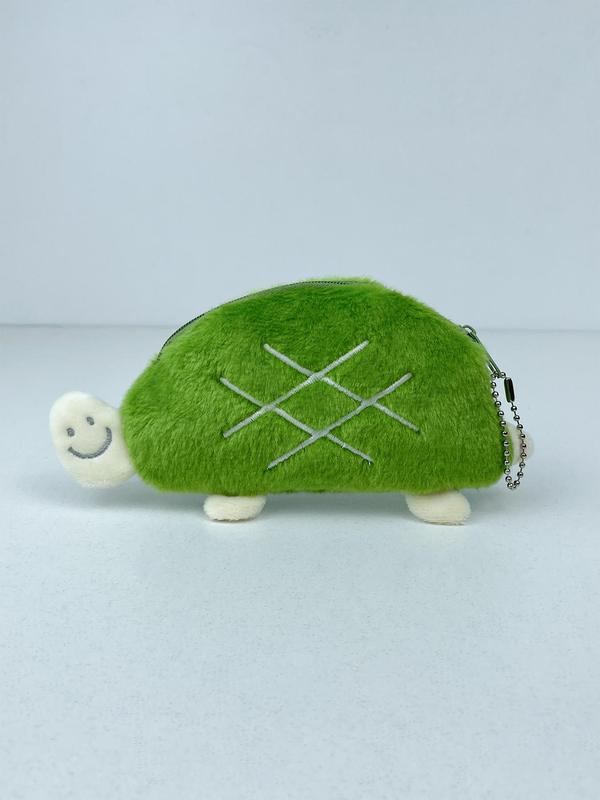 Cute Cartoon Turtle Design Plush Coin Purse, Soft Plush Turtle Design Coin Purse, Fashionable Wallet for Women & Girls