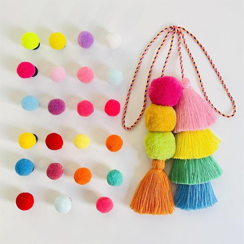 Cute Bogg Bag Accessories, Colorful Pom Tassel Charms for Bogg Bag, Rubber Beach Bag Accessories, Boho Purse Charms As Mother's Day Gift For Mom