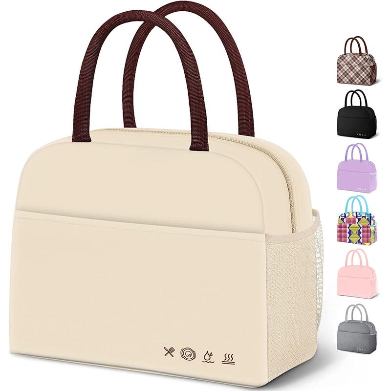 Lunch Bag Lunch Box for Women Men Reusable Insulated Lunch Tote Bag,Food Handbags Case High Capacity for Travel Work Picnic Beach,Beige DALINDA