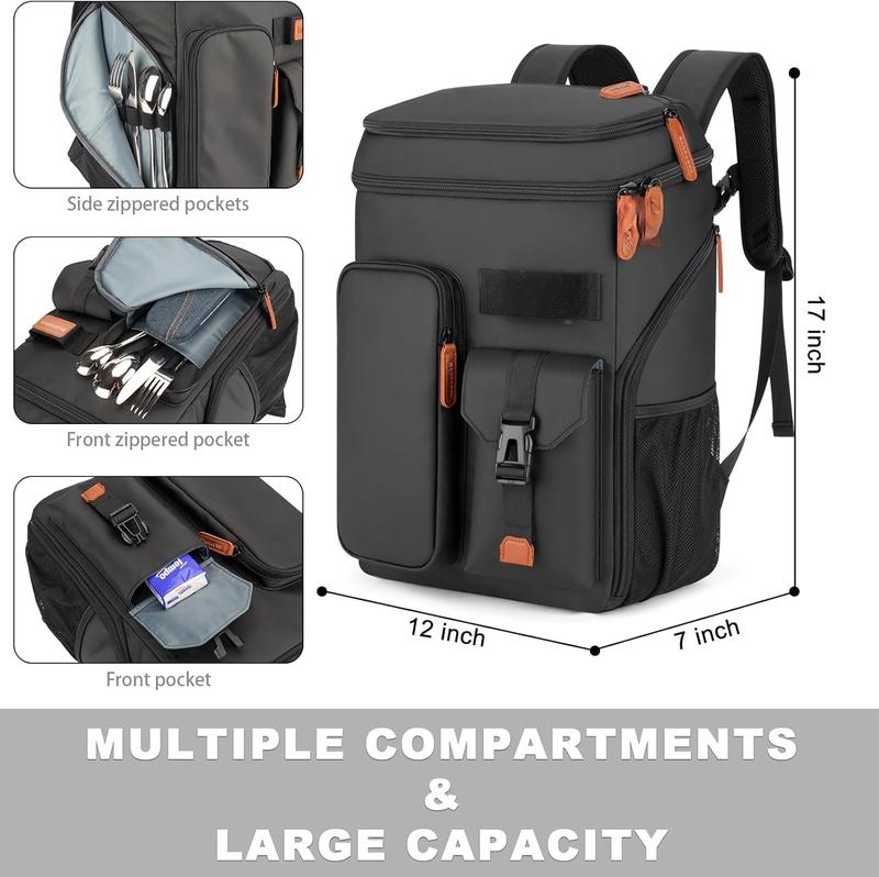 Insulated Cooler Backpack,33 Cans Multifunctional Double Deck Leakproof Cooler Bag with Sternum Strap,Large Capacity Lightweight Travel Camping Beach Backpack