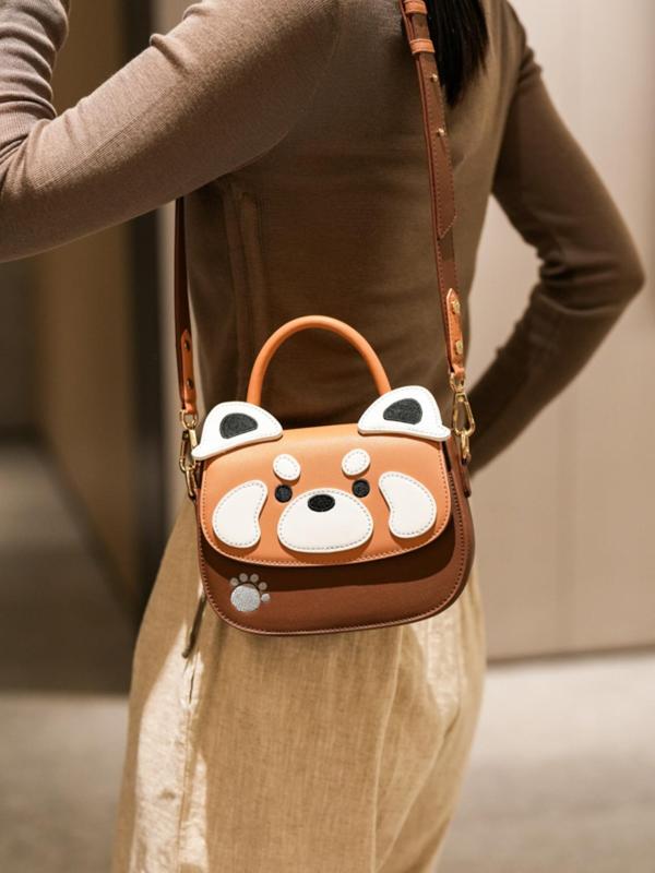 Women's Cute Cartoon Bear Design Crossbody Bag, Fashionable Pu Leather Handbag for Daily Used, Casual Trendy Versatile High-quality Daily Commuting Bag