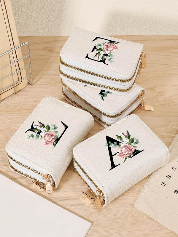 Fashionable Letter Pattern Short Wallet, Simple Multi Card Holder, Casual Versatile Zipper Wallet Card Bag for Outdoor, Travel, and Back to School