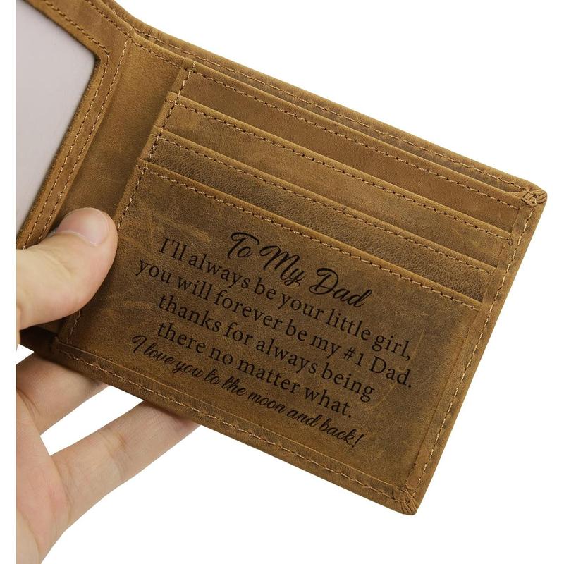 Gifts for Dad from Daughter, To My Dad Engraved Wallet with Sentimental Quotes, Dad Fathers Day, Christmas, Birthday, Gift Ideas