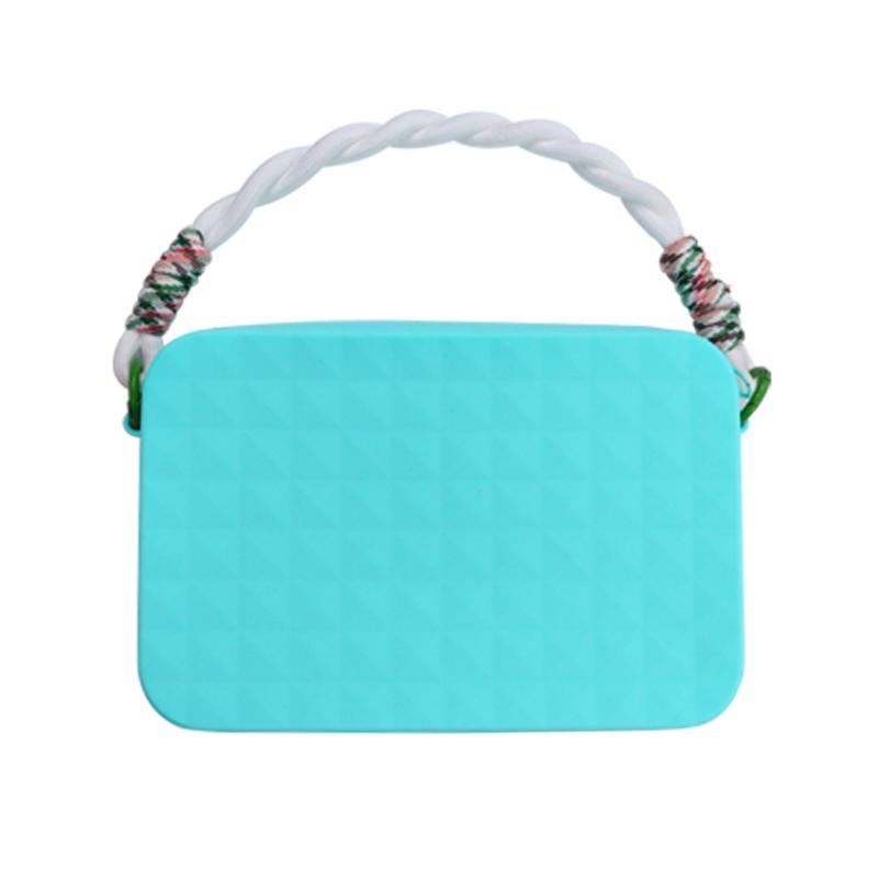 Flower Pattern Silicone Storage Bag, Foldable Waterproof Storage Handbag, Home Organizer for Beach Bag