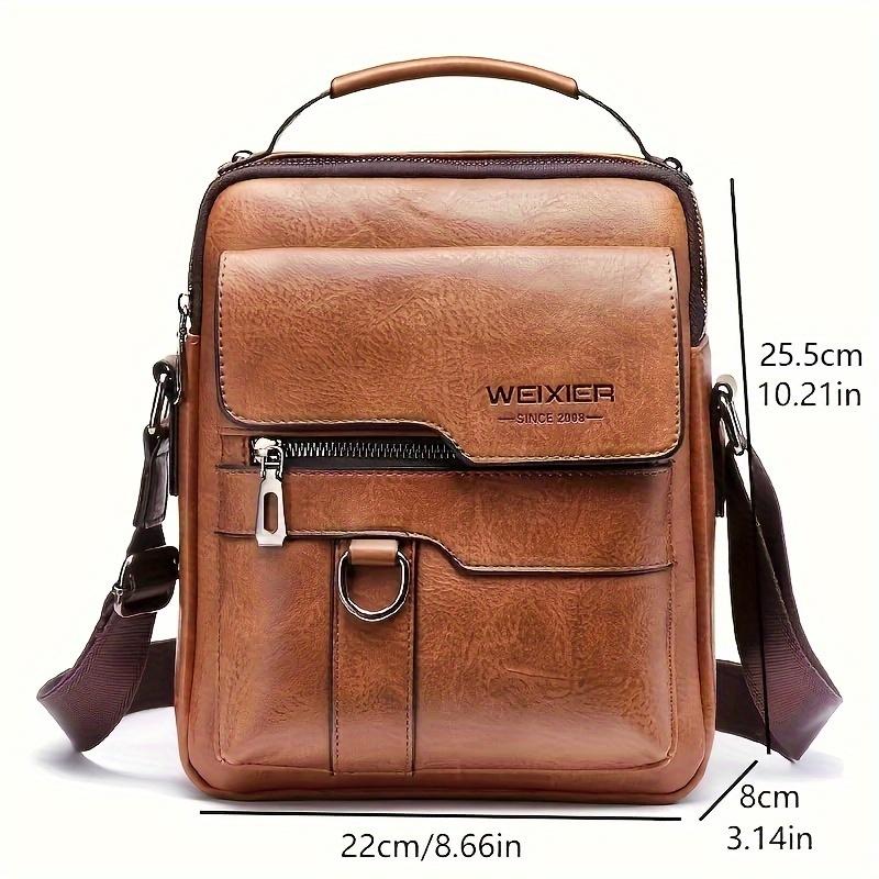 Retro Vegan Leather Handbag, Business Crossbody Bag, Casual Portable Satchel Bag