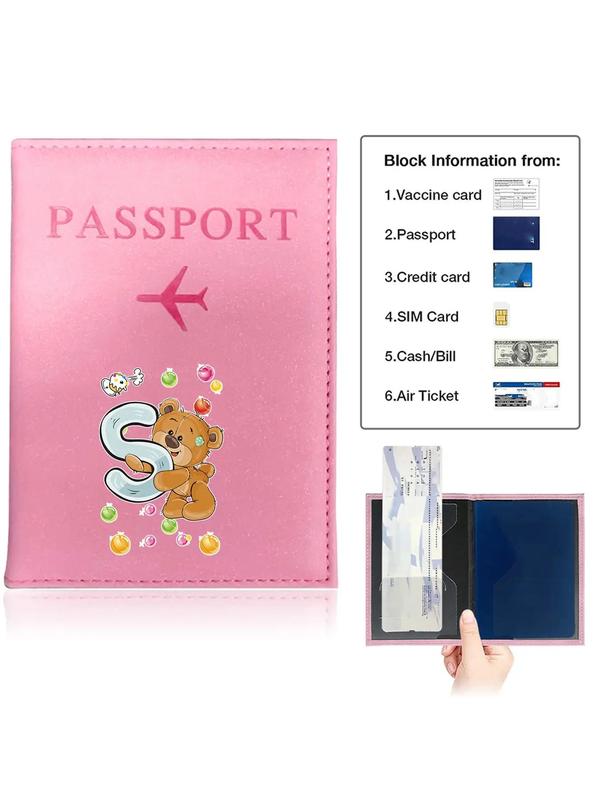 2024 New Style Letter Pattern Passport Case, Pu Leather Passport Holder, Travel Document Holder for Daily Travel Work Commute, Travel Accessories for Women & Men