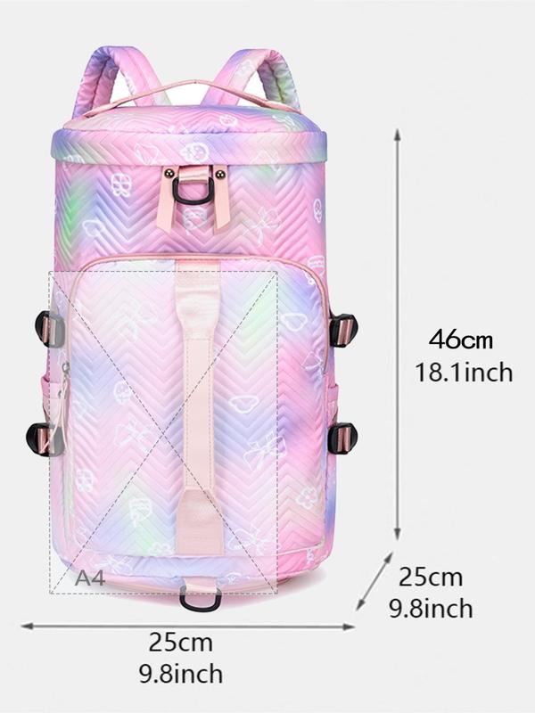 Random Pattern Large Capacity Travel Bag,  Waterproof School Book Bag Backpack, Multi-functional Dry and Wet Separation Sports Fitness Handbag, Hiking Backpack, Yoga Backpack