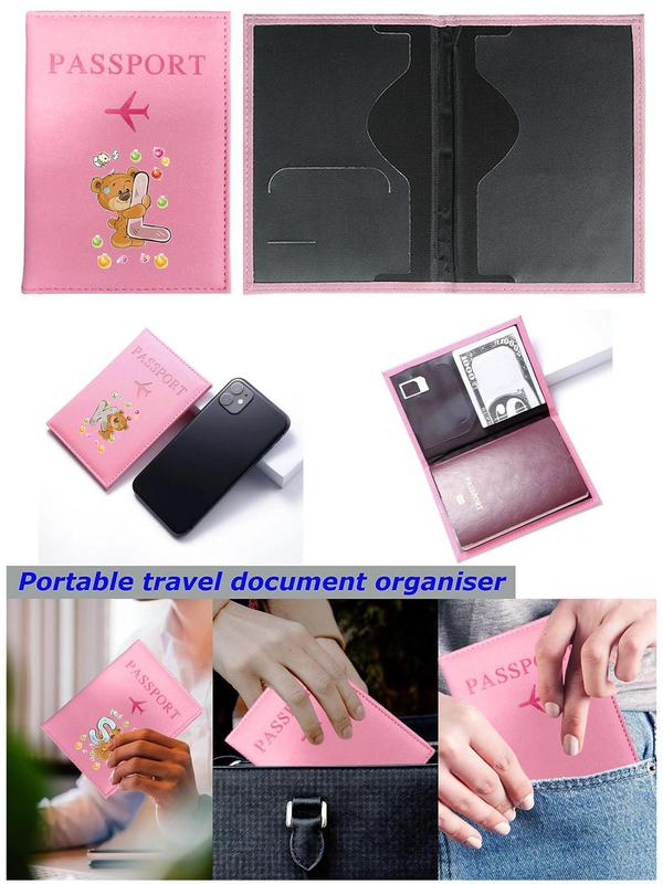 2024 New Style Letter Pattern Passport Case, Pu Leather Passport Holder, Travel Document Holder for Daily Travel Work Commute, Travel Accessories for Women & Men